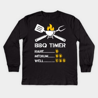 BBQ Timer Barbeque & Beer Kids Long Sleeve T-Shirt